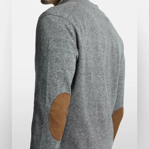 NWT Track 23 Men’s Thermal Charcoal Grey Brown Arm Patches. Cotton Blend. Size L - Picture 1 of 6